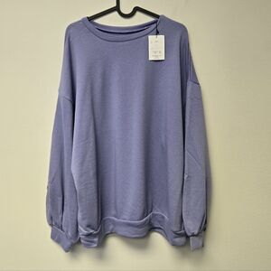 GRL Puff Sleeve Oversized Sweatshirt Lavender OS